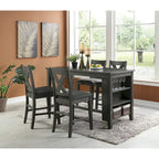 Counter Height Chairs with X-Cross Back, Dark Grey