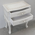 Carved 2-Drawer End Table