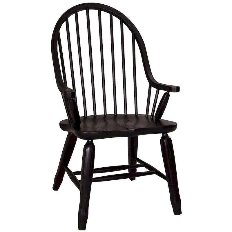 Rustic Black Bow Back Arm Chair