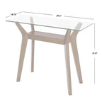 Walnut Sofa Table with Tempered Glass Top
