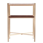 Square Faux Marble Side Table with Storage