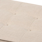 Mid-Century Fabric Button-Tufted Bench