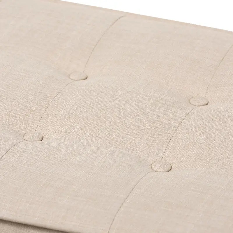 Mid-Century Fabric Button-Tufted Bench