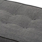 Mid-Century Fabric Button-Tufted Bench