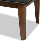 Mid-Century Fabric Button-Tufted Bench