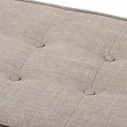 Mid-Century Fabric Button-Tufted Bench