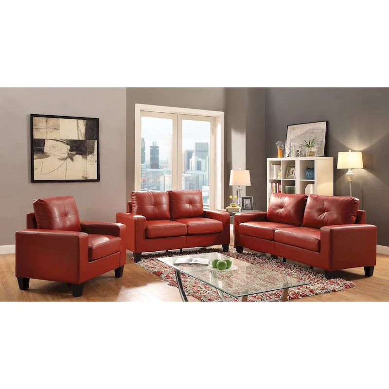 71 in. W Flared Arm Faux Leather Straight Sofa