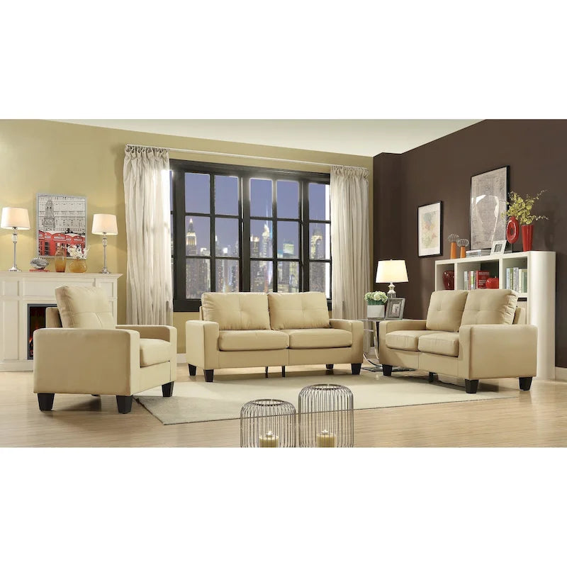 71 in. W Flared Arm Faux Leather Straight Sofa