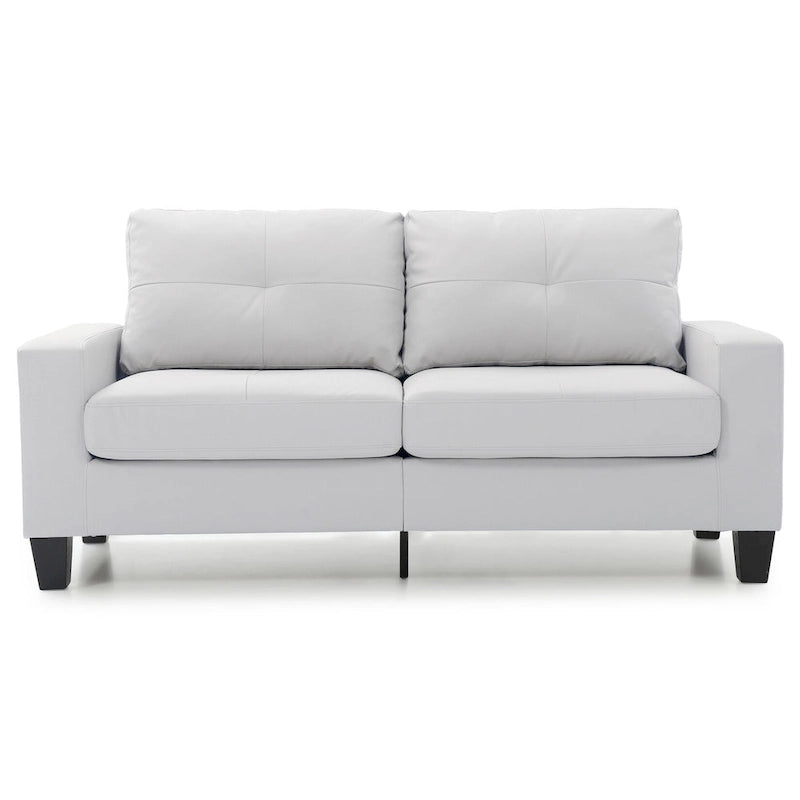 71 in. W Flared Arm Faux Leather Straight Sofa