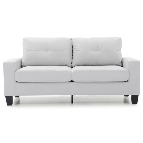 71 in. W Flared Arm Faux Leather Straight Sofa