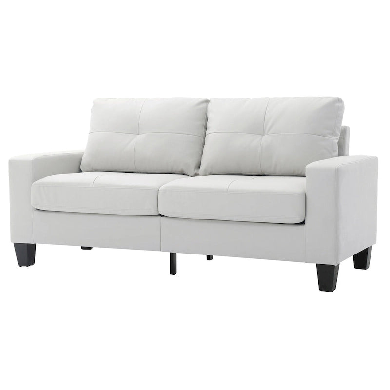 71 in. W Flared Arm Faux Leather Straight Sofa