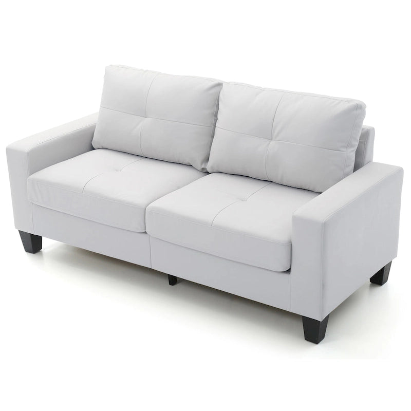 71 in. W Flared Arm Faux Leather Straight Sofa