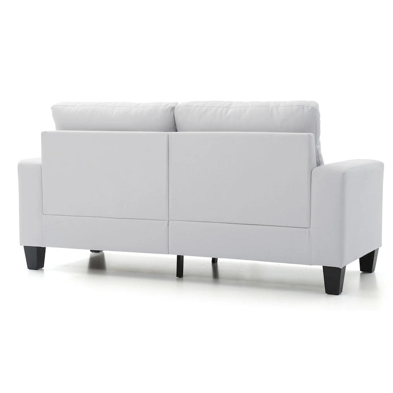 71 in. W Flared Arm Faux Leather Straight Sofa