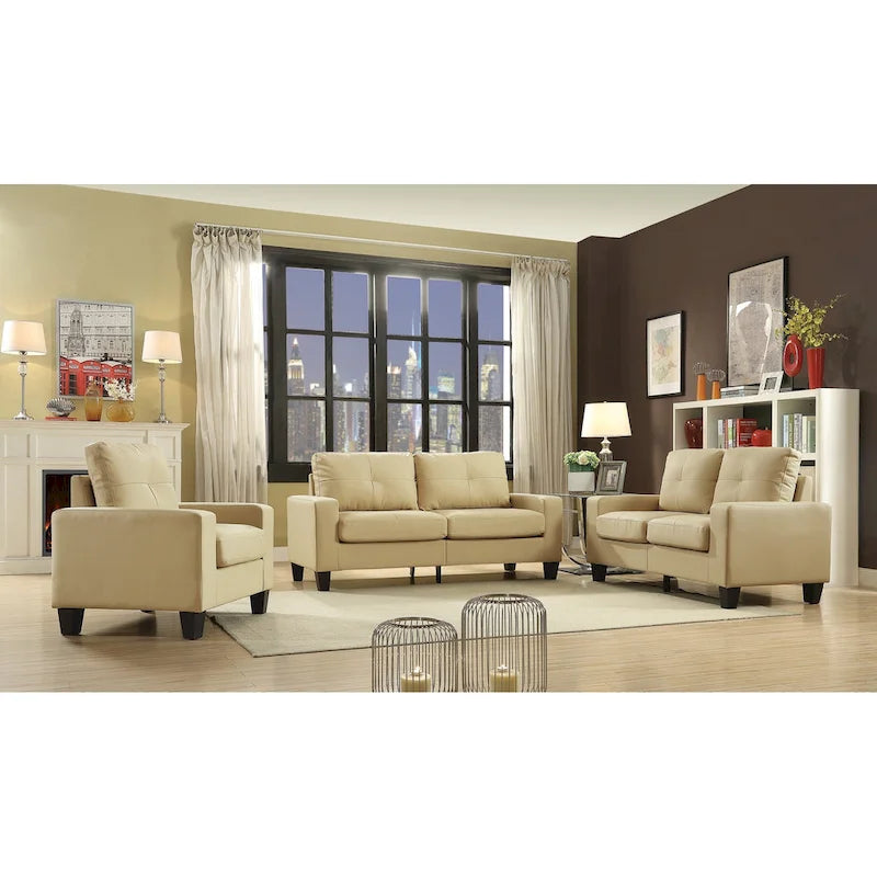 71 in. W Flared Arm Faux Leather Straight Sofa