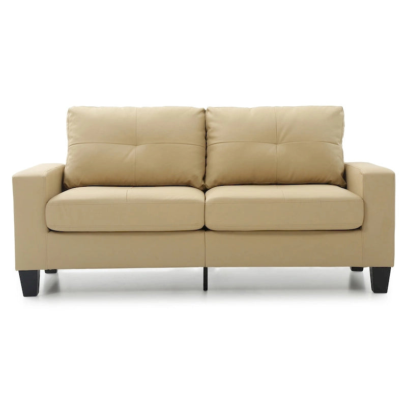 71 in. W Flared Arm Faux Leather Straight Sofa