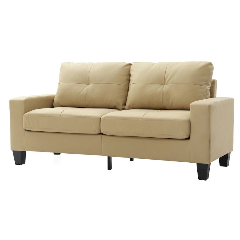 71 in. W Flared Arm Faux Leather Straight Sofa