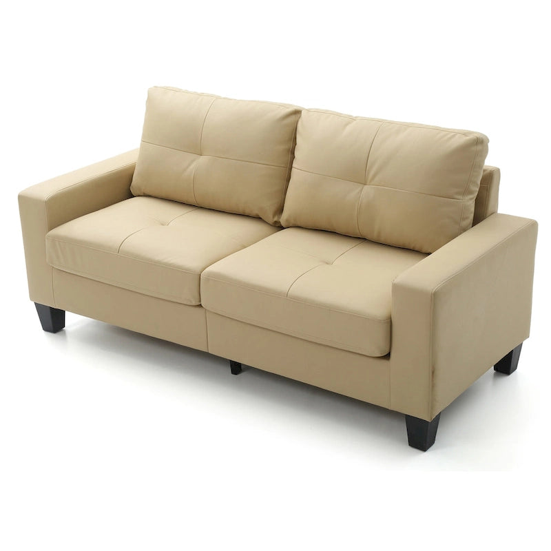 71 in. W Flared Arm Faux Leather Straight Sofa