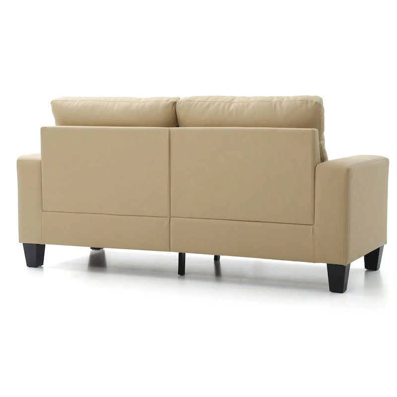 71 in. W Flared Arm Faux Leather Straight Sofa