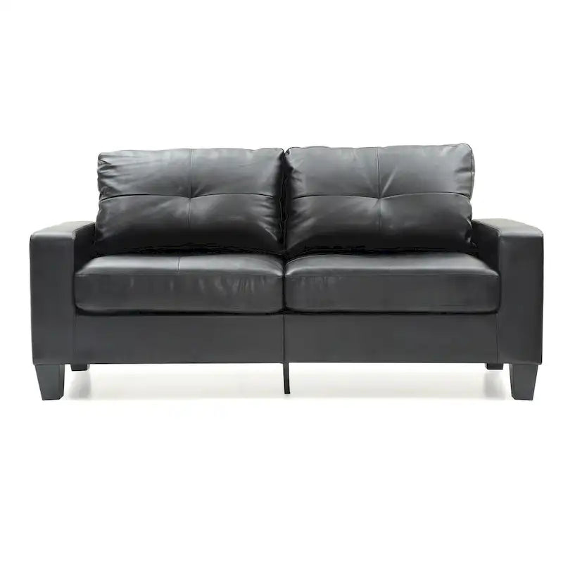 71 in. W Flared Arm Faux Leather Straight Sofa