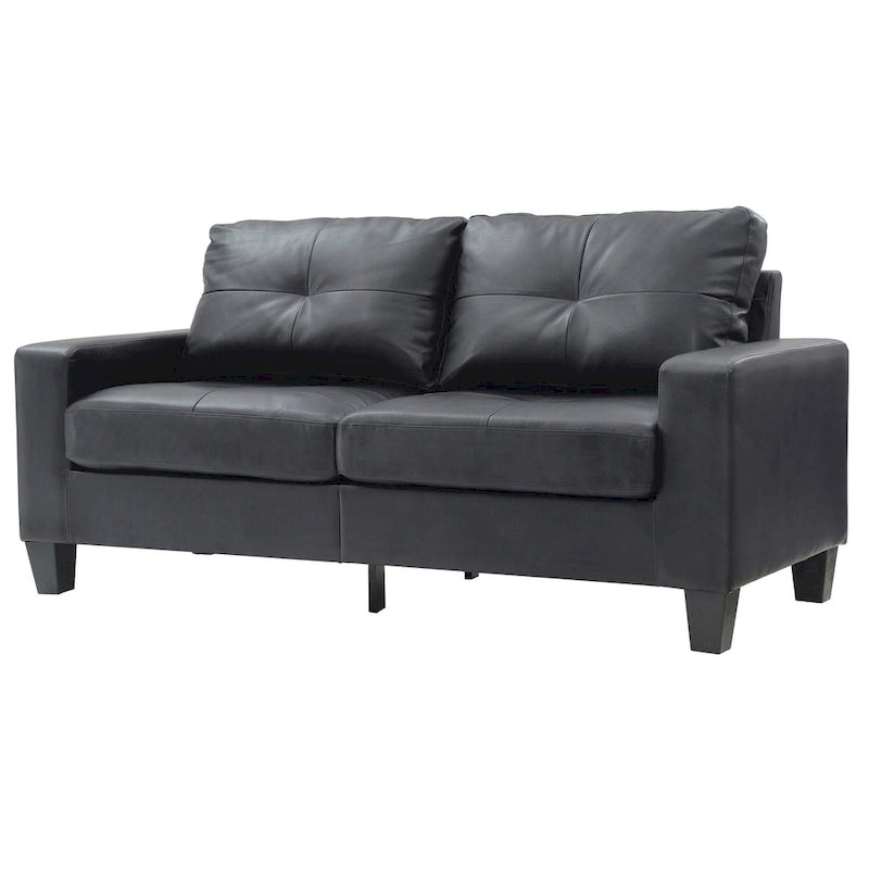 71 in. W Flared Arm Faux Leather Straight Sofa