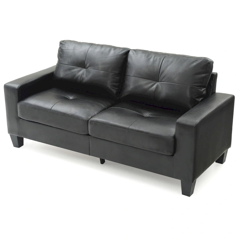 71 in. W Flared Arm Faux Leather Straight Sofa