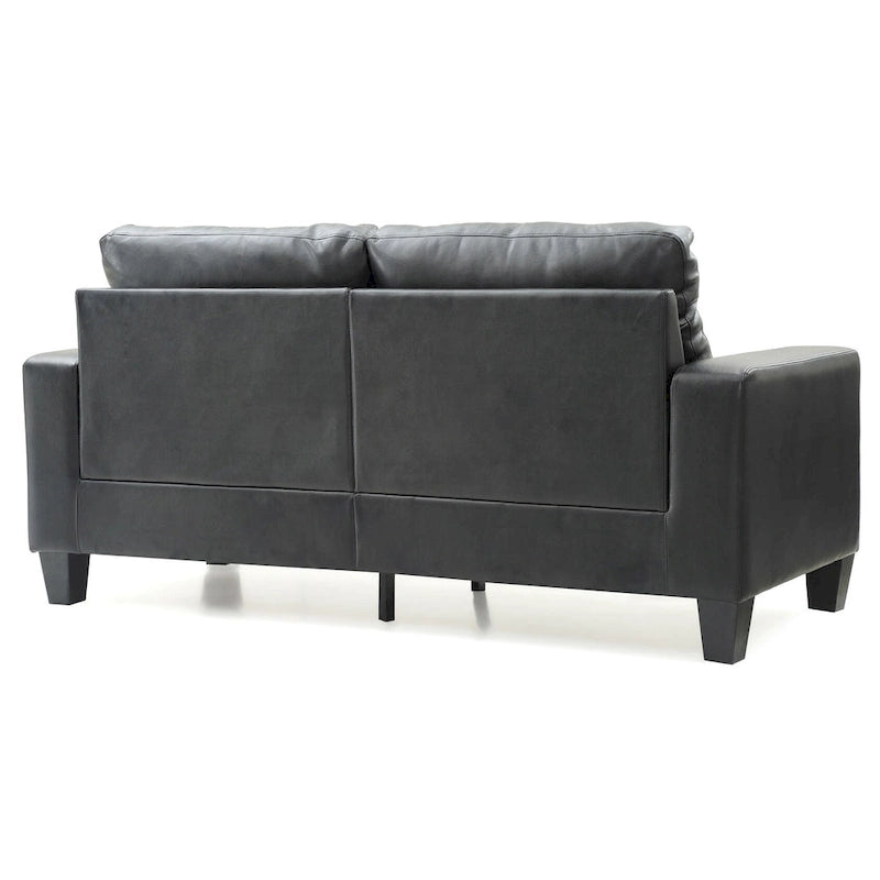 71 in. W Flared Arm Faux Leather Straight Sofa