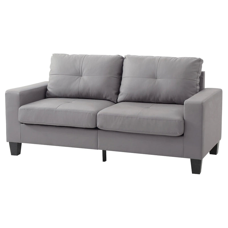 71 in. W Flared Arm Faux Leather Straight Sofa