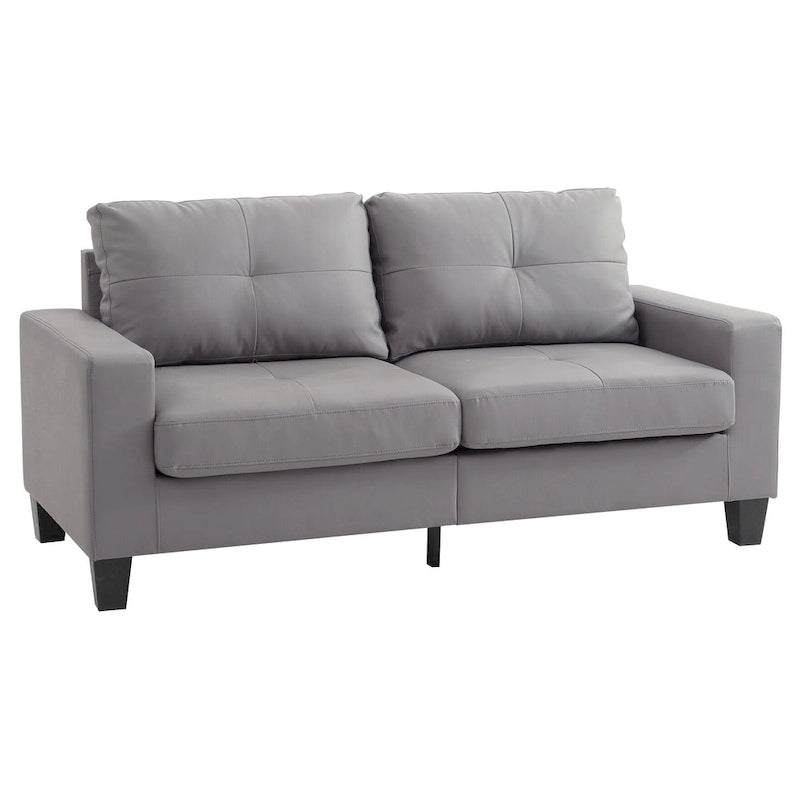 71 in. W Flared Arm Faux Leather Straight Sofa