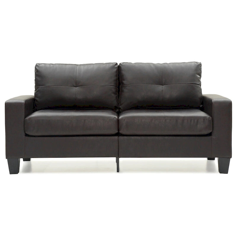 71 in. W Flared Arm Faux Leather Straight Sofa