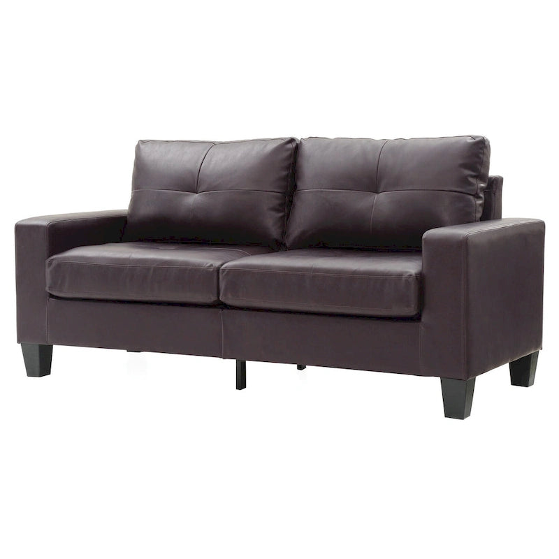 71 in. W Flared Arm Faux Leather Straight Sofa