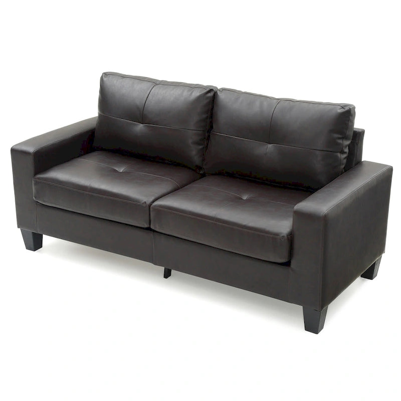 71 in. W Flared Arm Faux Leather Straight Sofa