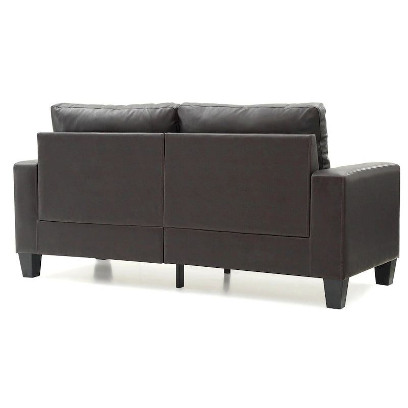 71 in. W Flared Arm Faux Leather Straight Sofa