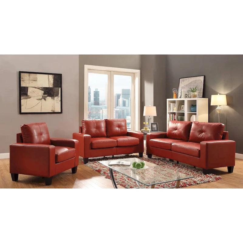71 in. W Flared Arm Faux Leather Straight Sofa