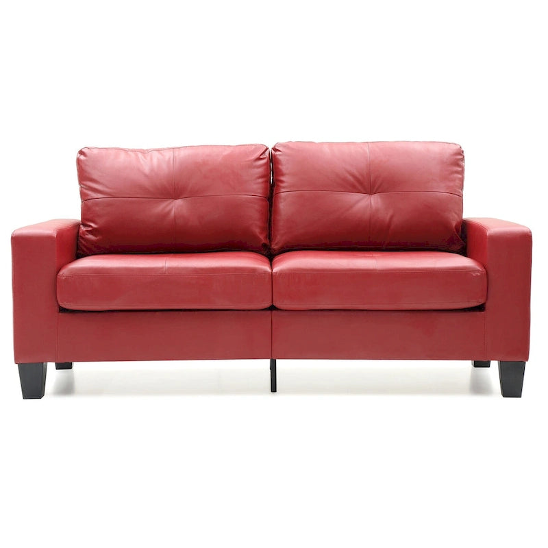 71 in. W Flared Arm Faux Leather Straight Sofa