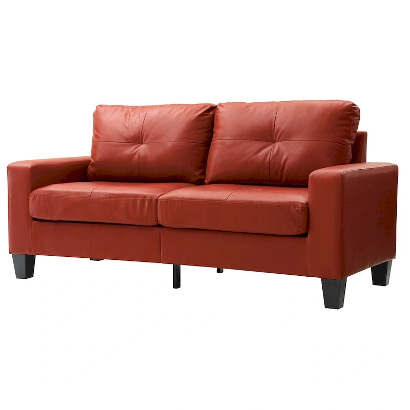 71 in. W Flared Arm Faux Leather Straight Sofa