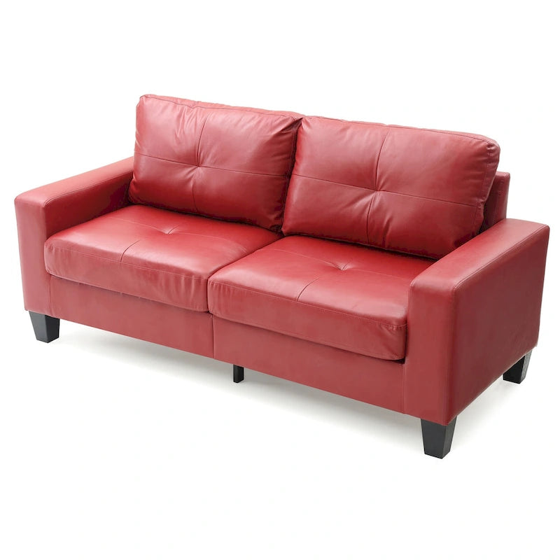 71 in. W Flared Arm Faux Leather Straight Sofa