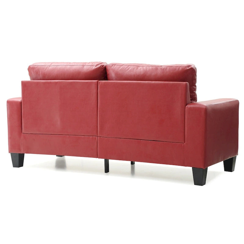 71 in. W Flared Arm Faux Leather Straight Sofa