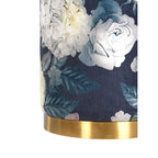 Floral Velvet Ottoman