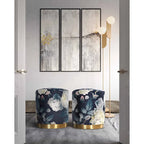 Floral Velvet Ottoman
