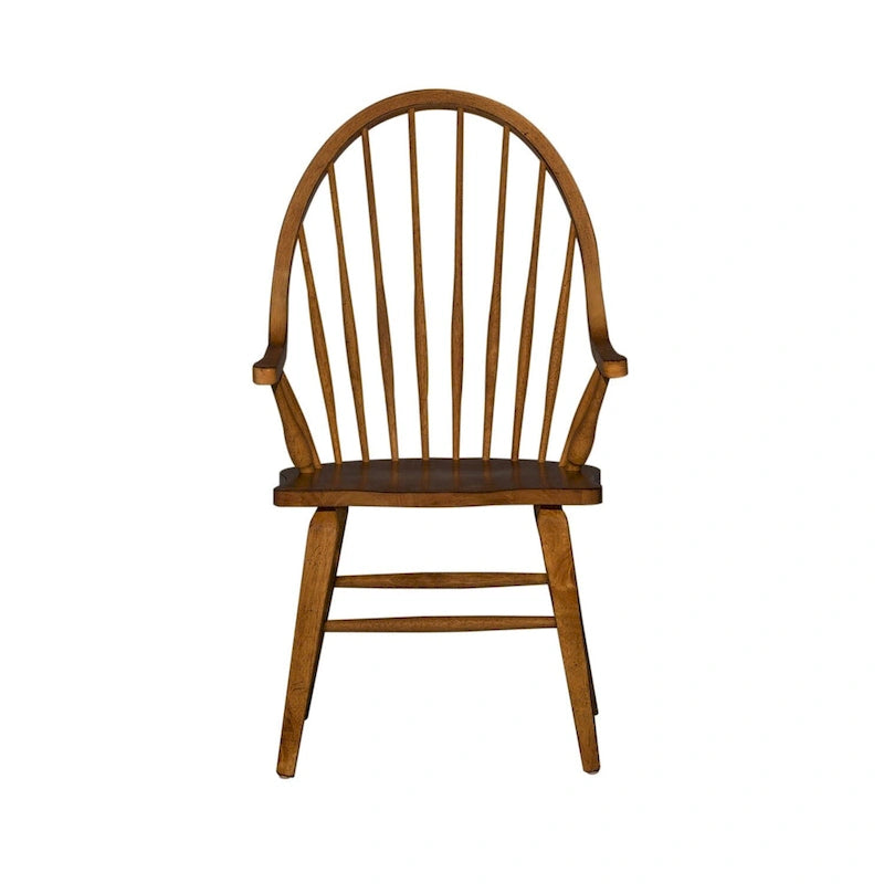 Tobacco Finish Windsor Back Arm Chair
