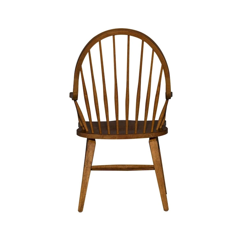 Tobacco Finish Windsor Back Arm Chair