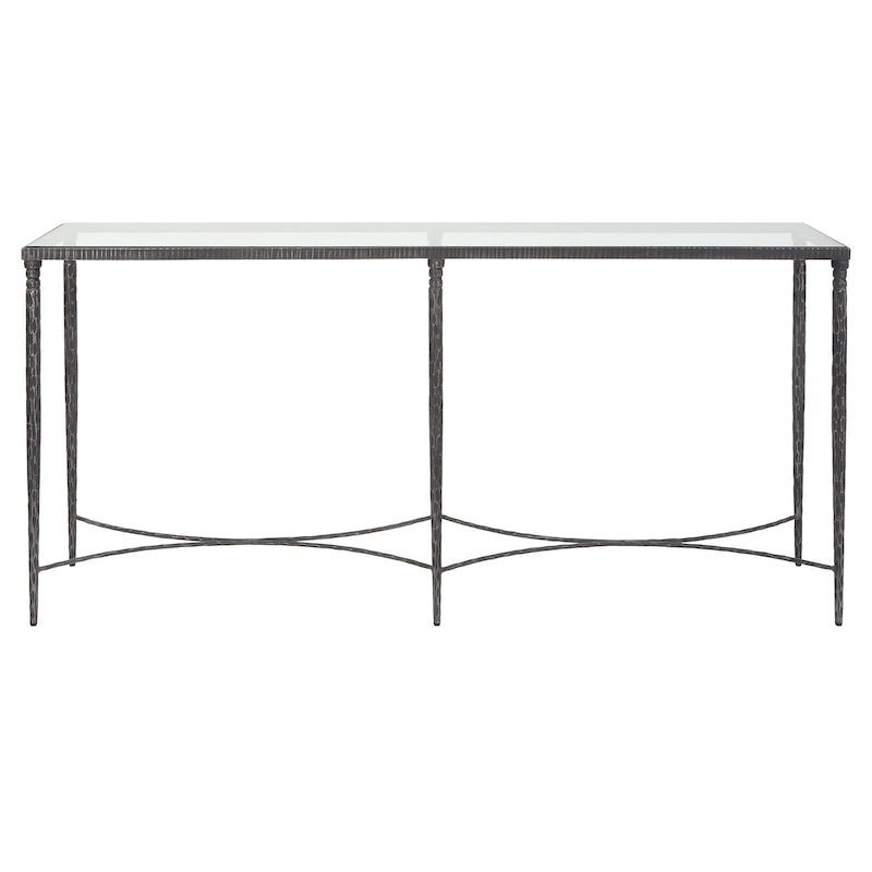 Iron & Glass Console Table - 63W x 30H x 14D