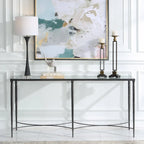 Iron & Glass Console Table - 63W x 30H x 14D