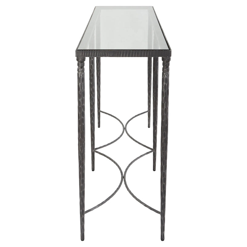 Iron & Glass Console Table - 63W x 30H x 14D