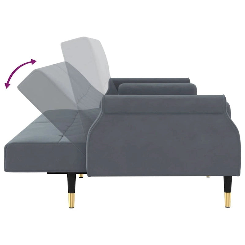 Sofa Bed Loveseat Convertible with Cushions for Studio - Velvet 85 x 35 x 27.6