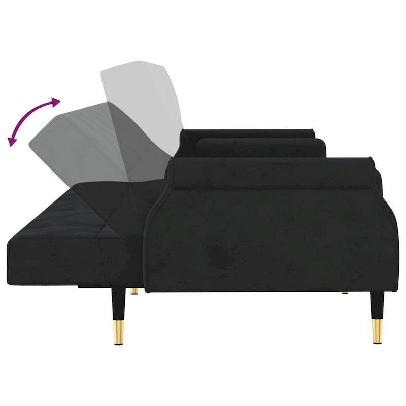 Sofa Bed Loveseat Convertible with Cushions for Studio - Velvet 85 x 35 x 27.6