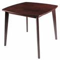 Solid Wood Dining Table, Walnut - 34.02 x 34.02 x 29.33 inches