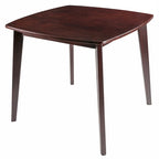 Solid Wood Dining Table, Walnut - 34.02 x 34.02 x 29.33 inches