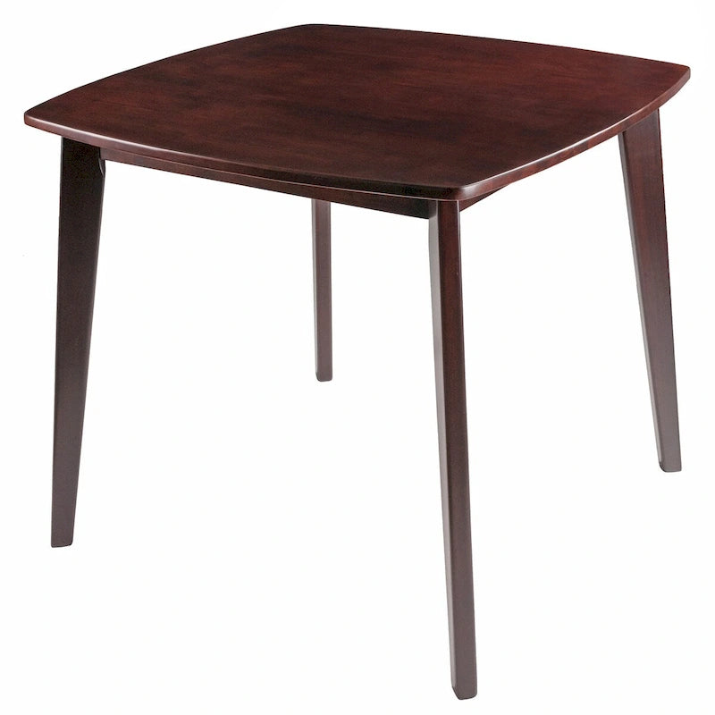 Solid Wood Dining Table, Walnut - 34.02 x 34.02 x 29.33 inches