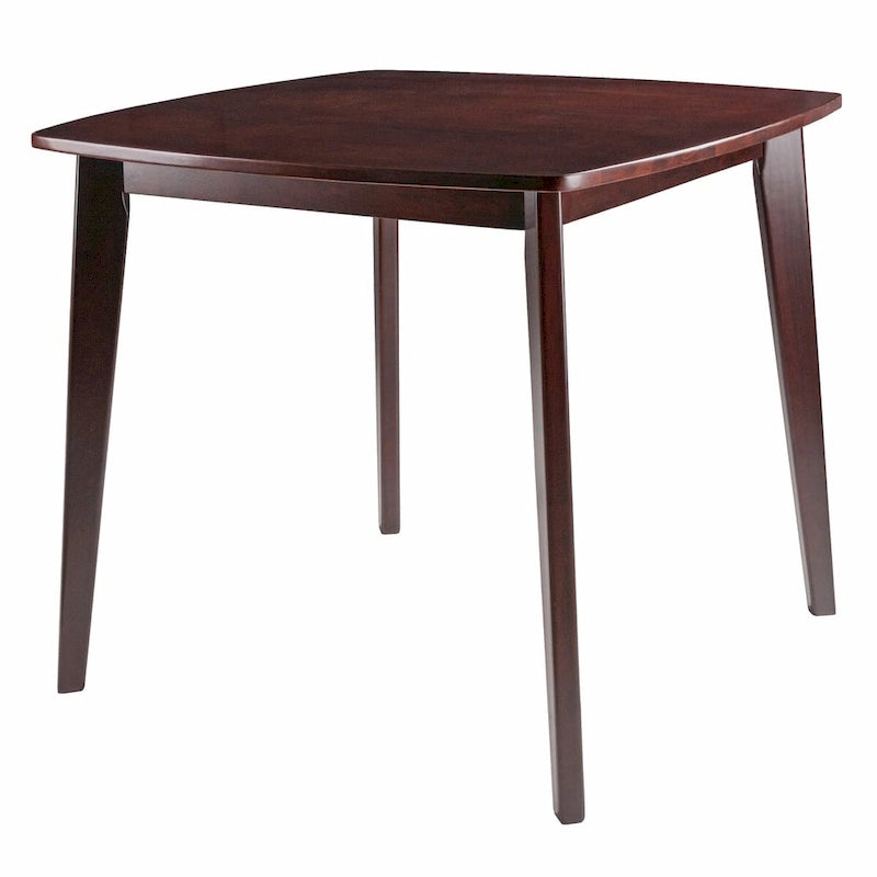 Solid Wood Dining Table, Walnut - 34.02 x 34.02 x 29.33 inches